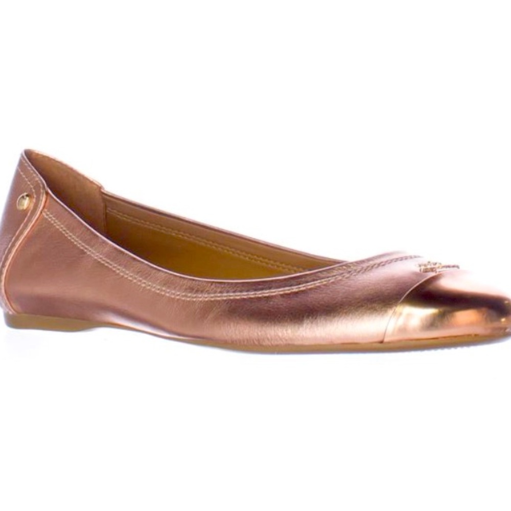 NWT Coach Cap Toe Rose Gold Flats